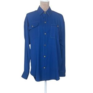 NWT Polo Ralph Lauren Button Down Shirt with Gold Stitching and Buttons